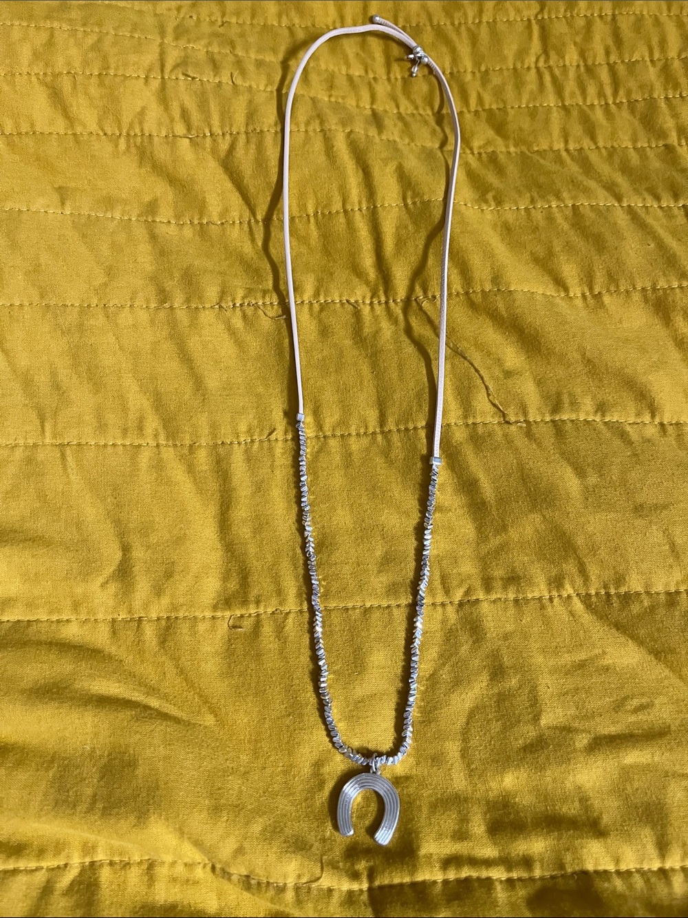 Lucky Brand Silver Horseshoe Charm Necklace